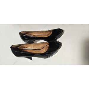 Clarks Patent Peep-Toe Pump Black Patent Size 8.5 64405